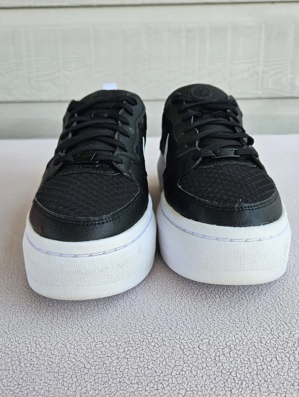 Nike Court Vision Alta TXT Shoes Women SZ 8.5 Black Platform Sneakers CW6536-001
